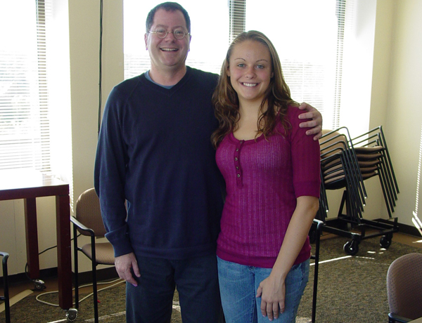 Emily Mischel, 2010 Hilldale Award recipient, with Seth Pollak.
